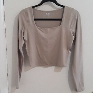 Hollister Taupe Long Sleeve Top, M, Excellent Condition
